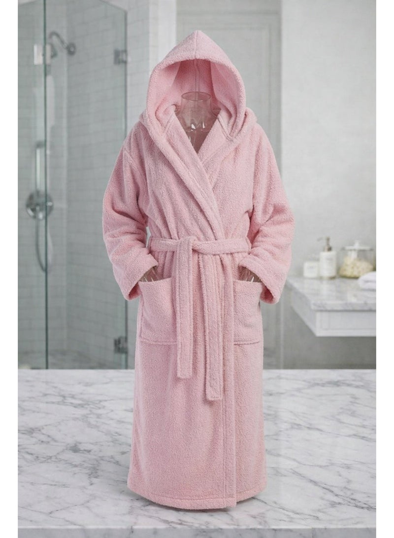TM HOME Luxury Hotel Bathrobe – 100% Natural Cotton with Premium Plush Texture – Refreshing PINK Color – Ultra-Soft, Absorbent & Unisex Hotel-Grade Design - Image 1